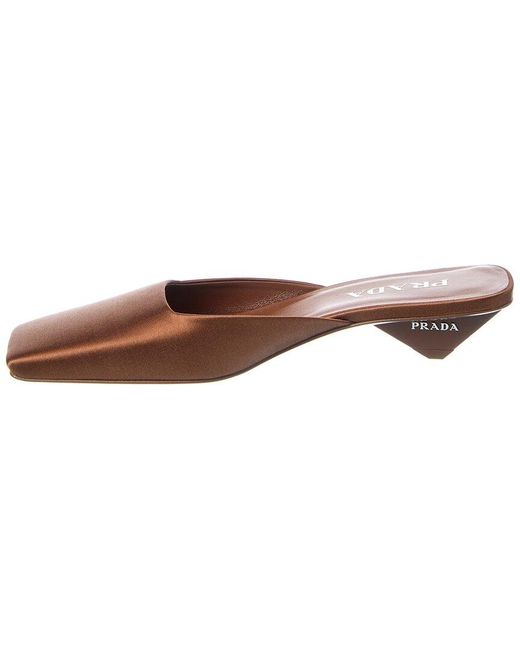 Prada Brown Satin Mule