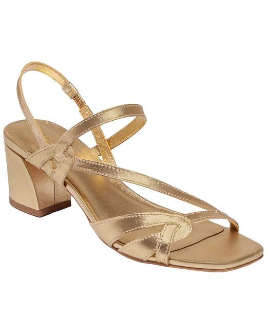 Bernardo Metallic Gyoda Leather Mid Heel Sandal