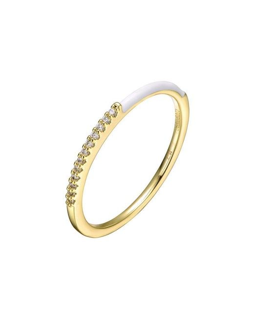 Rachel Glauber Metallic 14K Plated Cz Stackable Ring