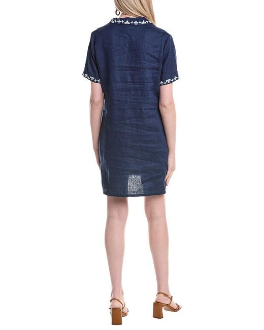 Johnny Was Winona Linen Dress in Blue | Lyst