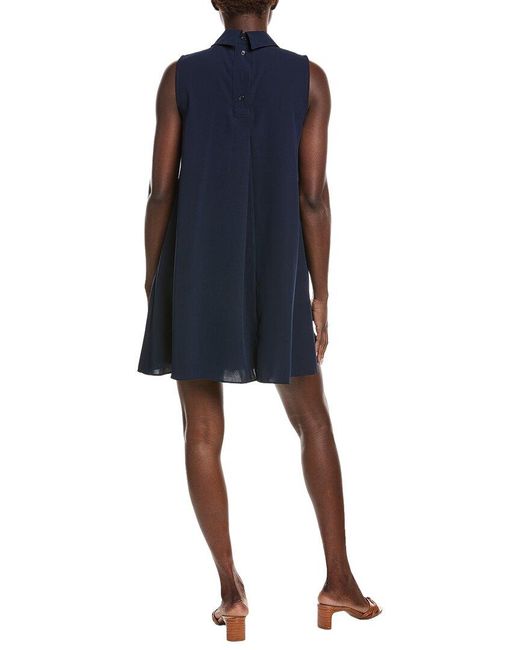Gracia Blue Front Button Sleeveless Mini Dress