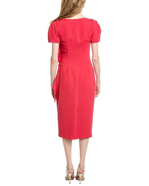 Badgley Mischka Red Side Bow Cocktail Dress