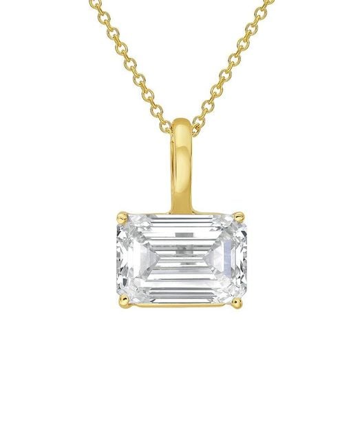 Diana M Metallic 14K 12.00 Ct. Tw. Lab-Grown Diamond Solitaire Pendant