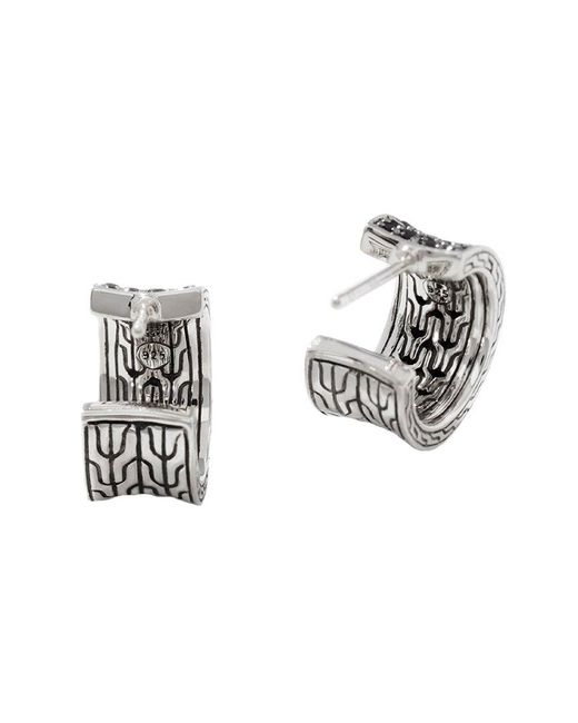 John Hardy Multicolor Silver Treated Black Sapphire & Black Spinel Essentials Earrings