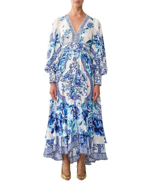 MIRA RICHI Blue Maxi Dress