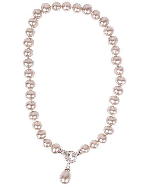 Saachi Metallic Rhodium Pearl Necklace
