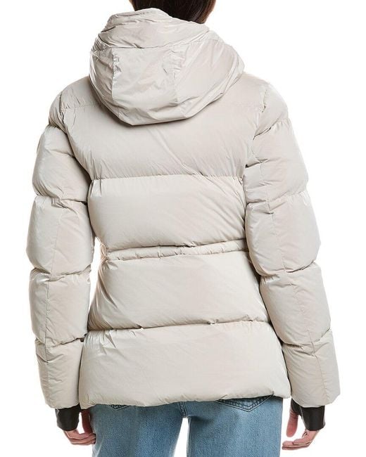 Scotch & Soda Gray Enola Mid-Length Channel Quilted Jacket