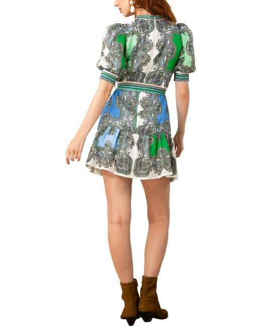 Hale Bob Green Elianna Linen Dress