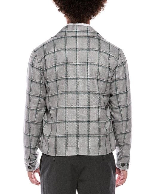 Isaia Gray Portofino Wool, Silk & Linen-Blend Jacket for men
