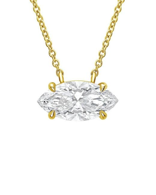 Diana M Metallic 14K 15.00 Ct. Tw. Lab-Grown Diamond Solitaire Pendant