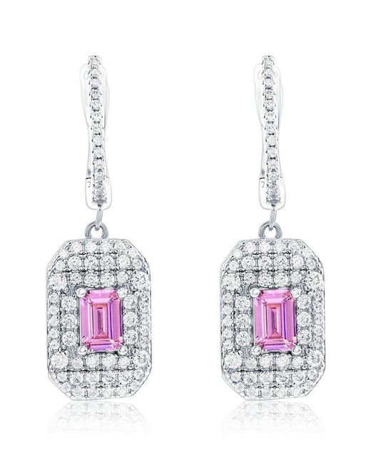Suzy Levian CZ Jewelry White Suzy Levian Cz Dangle Earrings
