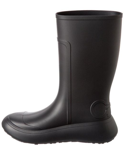 Ferragamo Black Ferragamo Rubber Rain Boot