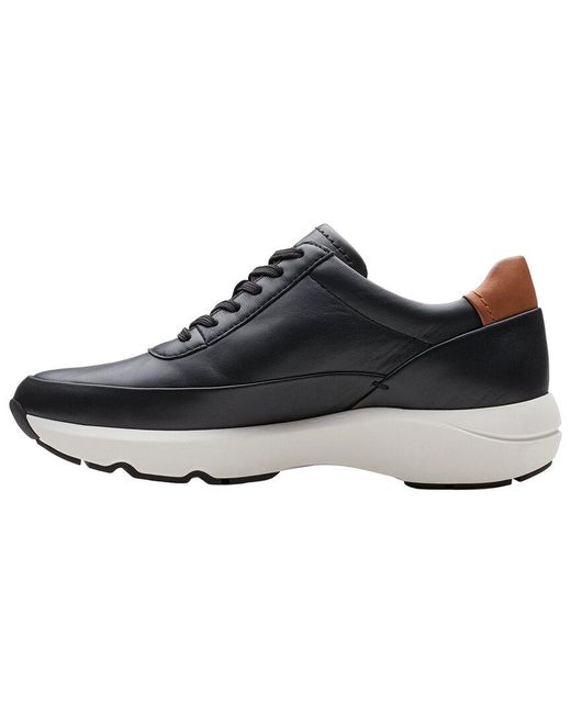 Clarks Black Tivoli Zip Leather Sneaker