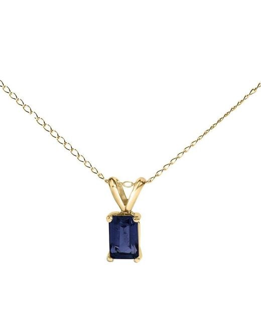 Haus of Brilliance Blue Colorful Gemstones 14K 0.40 Ct. Tw. Sapphire Pendant Necklace