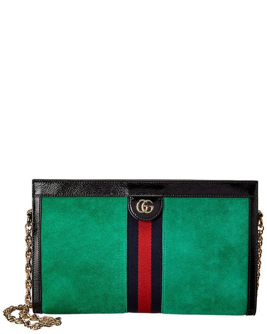 Gucci Green Ophidia Small Suede Shoulder Bag
