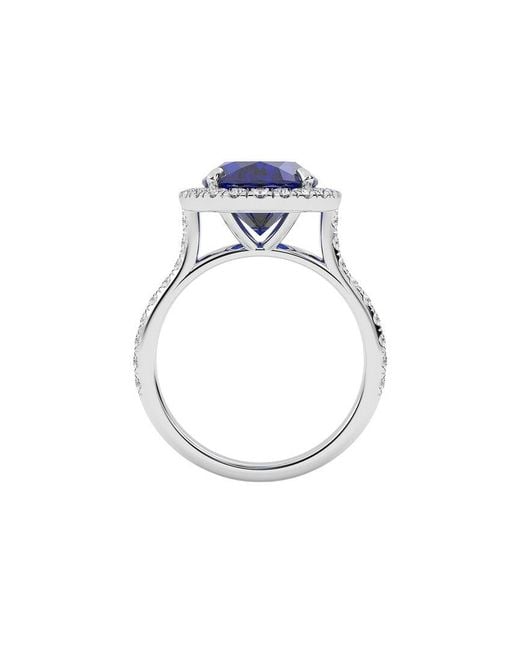 VOWE Blue 14K 7.00 Ct. Tw. Lab-Grown Diamond & Lab-Grown Sapphire Ring