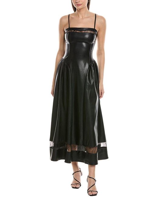 WeWoreWhat Black Lace Corset Midi Dress