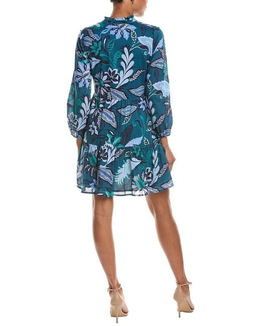Jude Connally Blue Monaco Tiered Dress