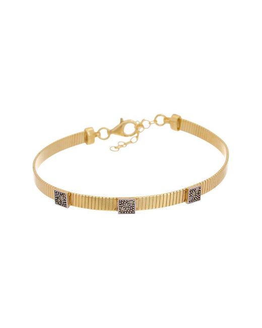 Meshmerise Metallic 18K Over 0.05 Ct. Tw. Diamond Bangle Bracelet
