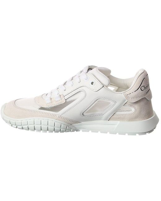 Dior White Tech Mesh & Leather Sneaker
