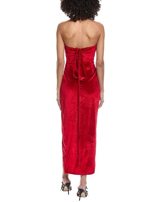 To My Lovers Red Strapless Maxi Dress