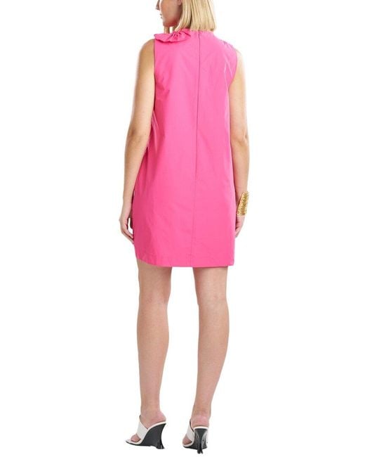 Natori Pink Techno Poplin Shirt Dress