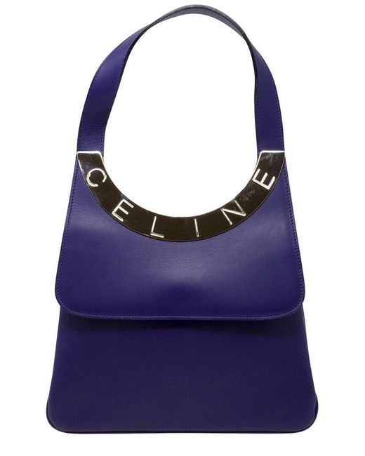 Céline Blue Limited Edition Calfskin Leather Shoulder Bag (Authentic Pre- Owned)