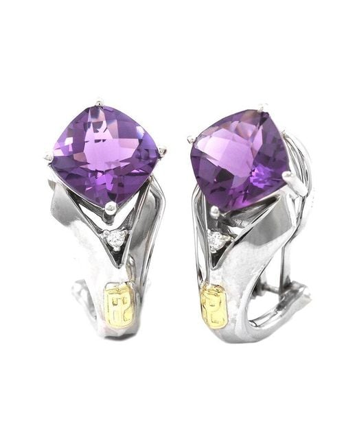 Gemstones Purple 4.83 Ct. Tw. Diamond & Topaz Earrings