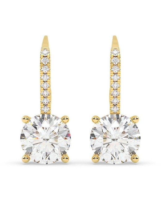 Lab Grown Diamonds Metallic 14K 2.20 Ct. Tw. Lab-Grown Diamond Earrings