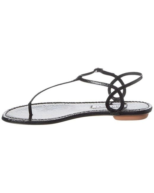 Aquazzura Metallic Almost Bare Snake-Embossed Leather Sandal