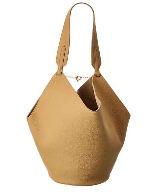 Khaite Natural Lotus Small Leather Tote