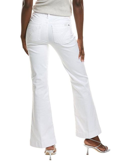 7 For All Mankind White Dojo Casablanca Flare Leg Jean