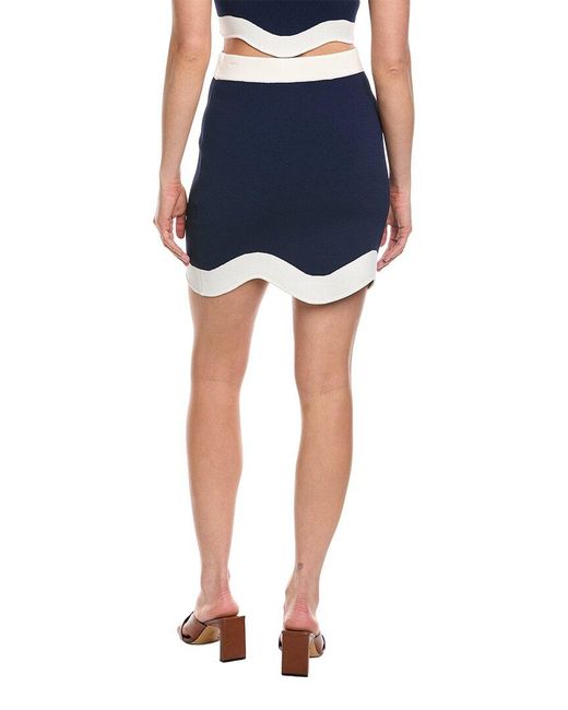 AMUR Blue Dean Jacquard Knit Mini Skirt