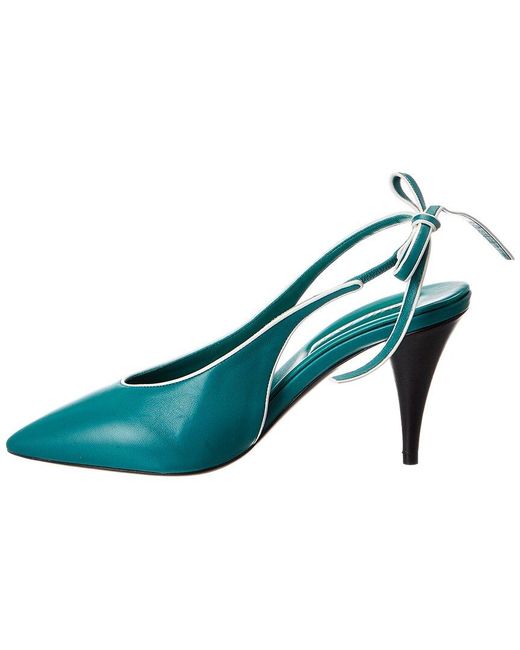 Miu Miu Green Leather Slingback Pump