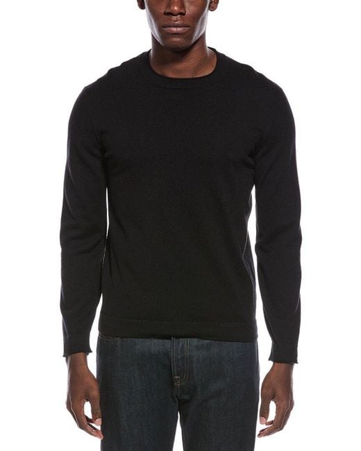 Brunello Cucinelli Black Cashmere Crewneck Sweater for men