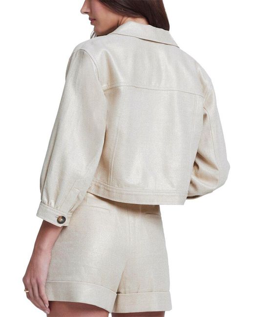 L'Agence Gray Cruz Crop Utilitarian Linen-blend Jacket