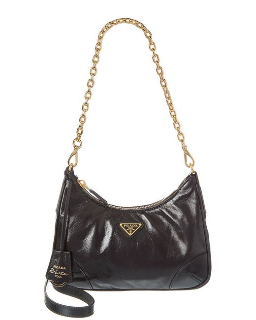 Prada Black Re-edition 2005 Leather Bag