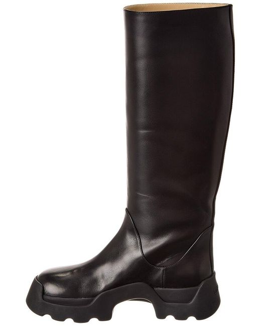 Proenza Schouler Brown Stomp Leather Knee-High Boot