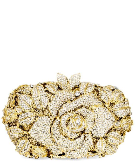 Aquaswiss Metallic Aqs Flower Crystal Clutch