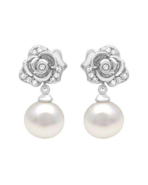 Pearls Metallic Pearl & 6.5Mm Pearl Drop Earrings