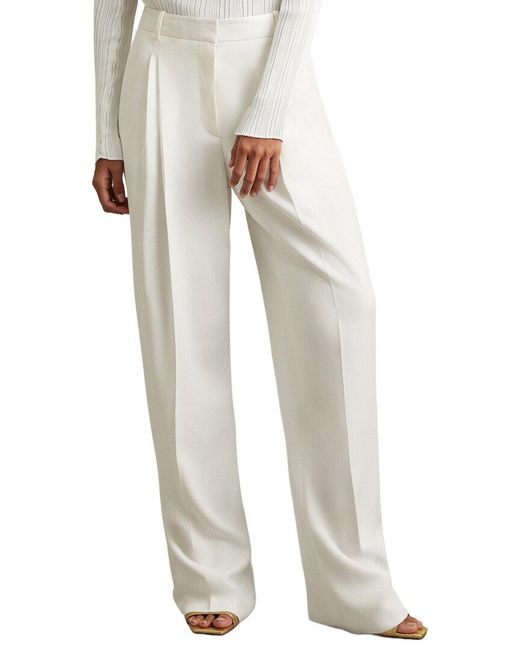 Reiss Lydia Double Pleat Wide Leg Pant in White Lyst UK — free download