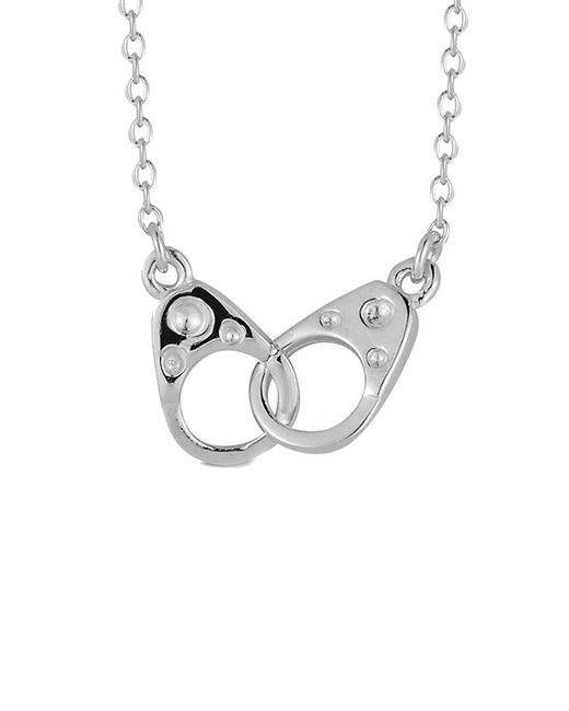 Glaze Jewelry Metallic Rhodium Plated Dainty Handcuff Necklace