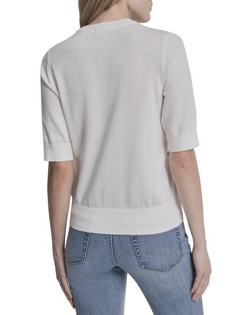 DKNY Blue Graffiti Floral Top