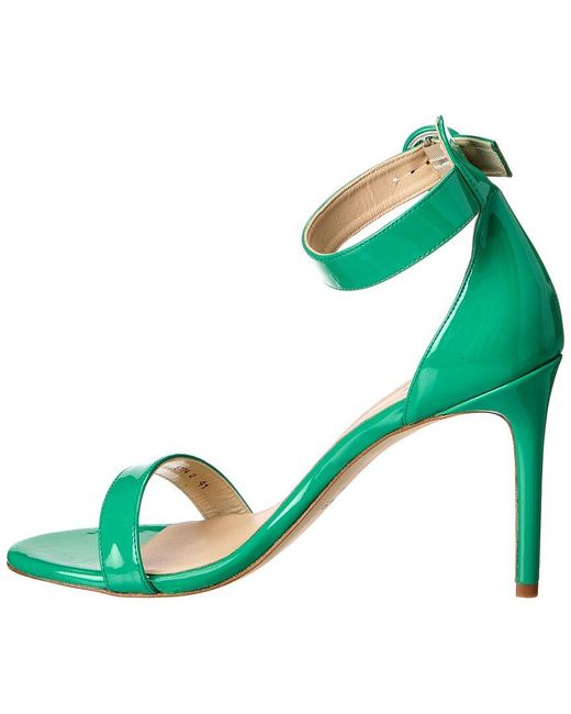 L'Agence Green Rosette Leather Sandal