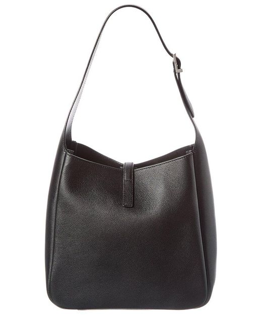 Saint Laurent Black Le 5 A 7 Small Leather Hobo Bag
