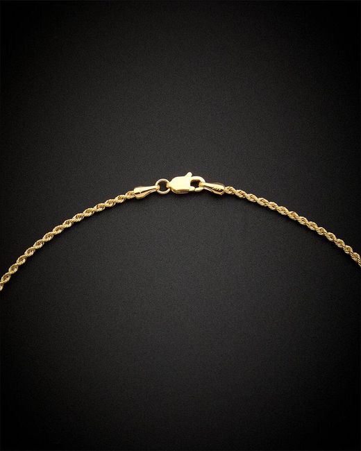 Italian Gold Black 14K Rope Chain Necklace