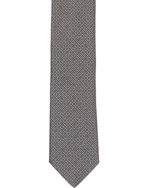 Givenchy Gray Grey All Over 4g Jacquard Silk Tie for men