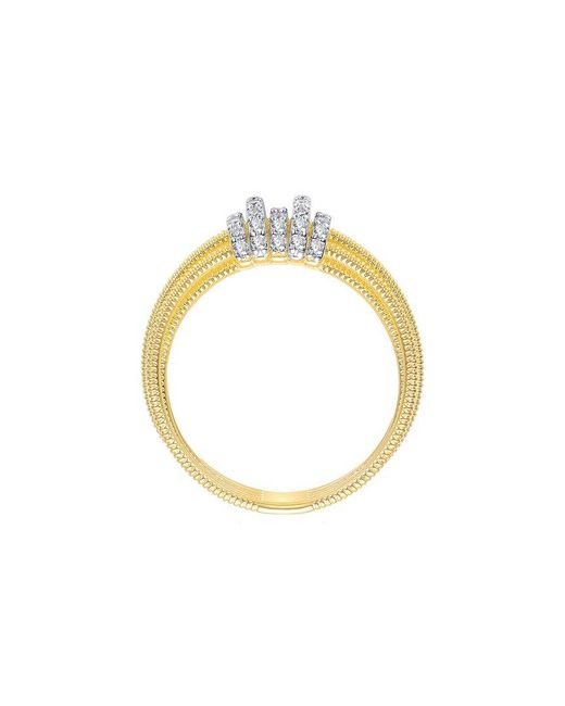 Genevive Jewelry Metallic Rachel Glauber 14K Plated Cz Mesh Design Ring