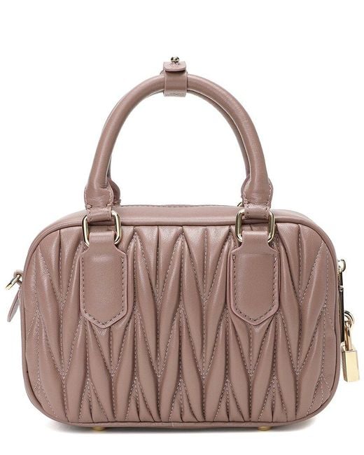 Tiffany & Fred Paris Pink Pleated Leather Satchel