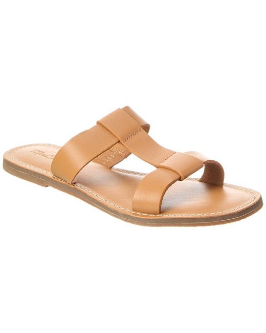 Madewell White T-strap Leather Sandal